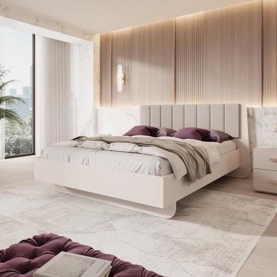 MEUBELLA Luzon Tweepersoonsbed Beige 160x200 cm