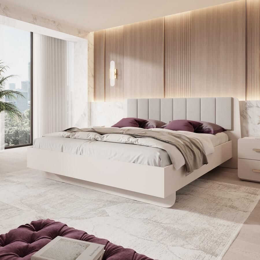 MEUBELLA Luzon Tweepersoonsbed Beige 180x200 cm