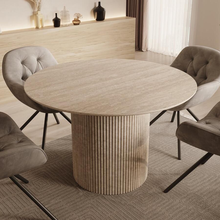 MEUBELLA Modena Eetkamertafel Travertin 120x120x76 cm