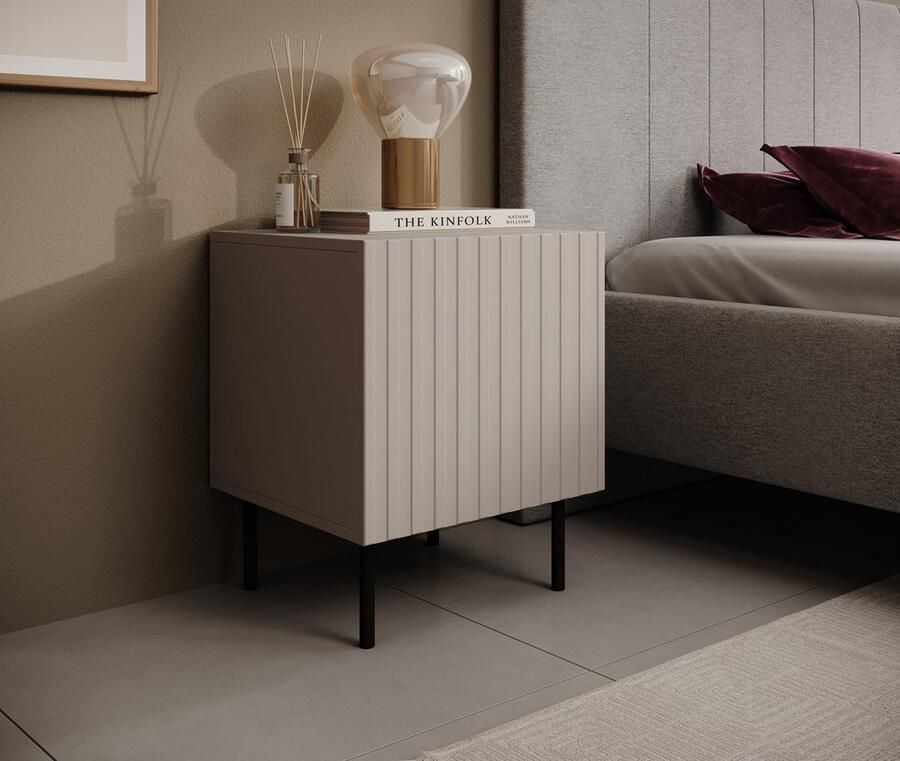 MEUBELLA Nachtkastje Alex Beige 45 cm Set van 2