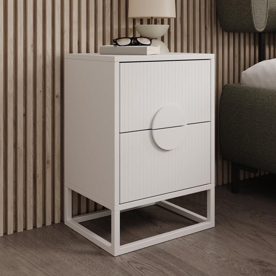 MEUBELLA Nachtkastje Allegany Wit 38 cm