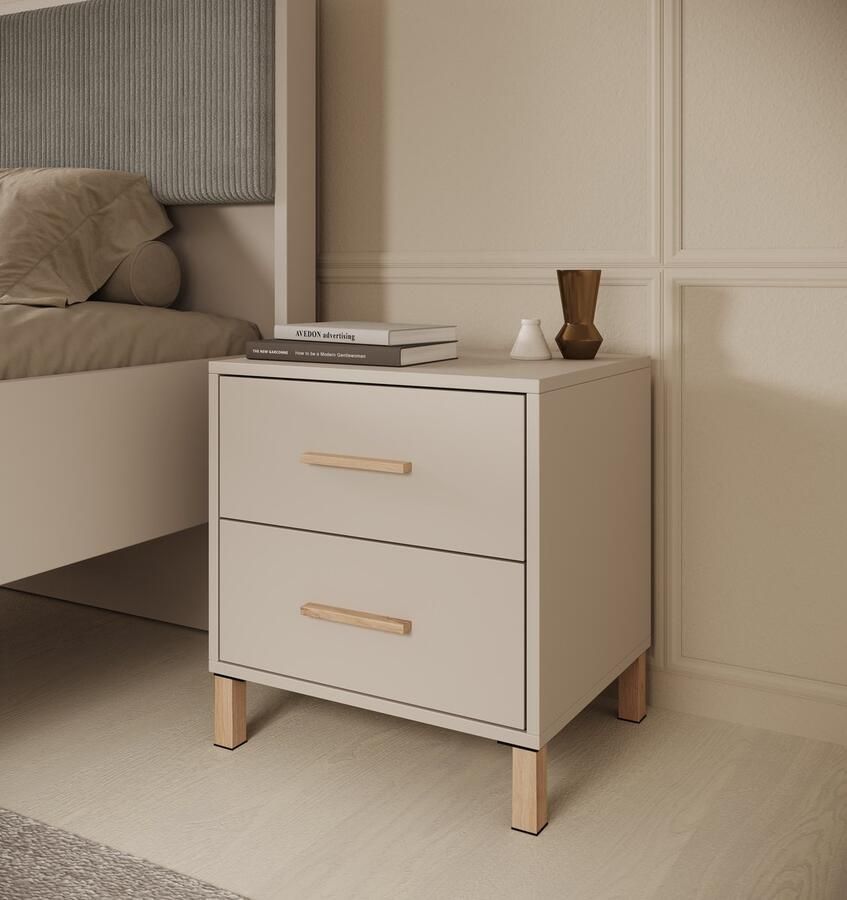 MEUBELLA Nachtkastje Bahia Beige 48 cm 2 lades