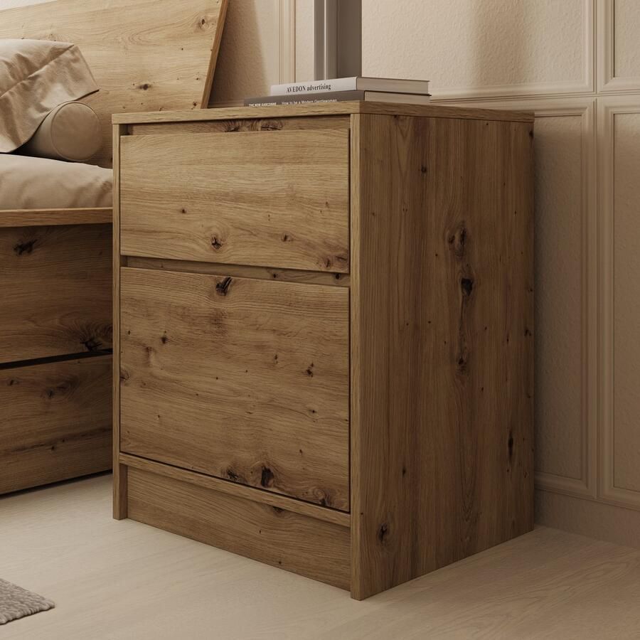 MEUBELLA Nachtkastje Brett Eiken 51 cm