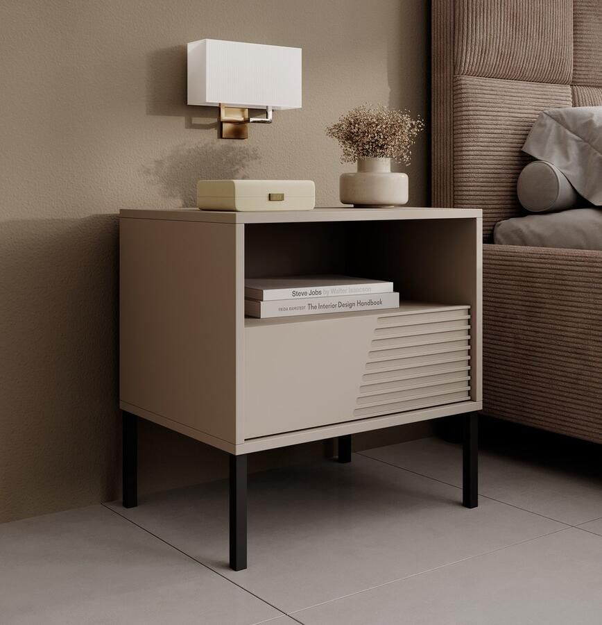 MEUBELLA Nachtkastje Davey Beige 54 cm