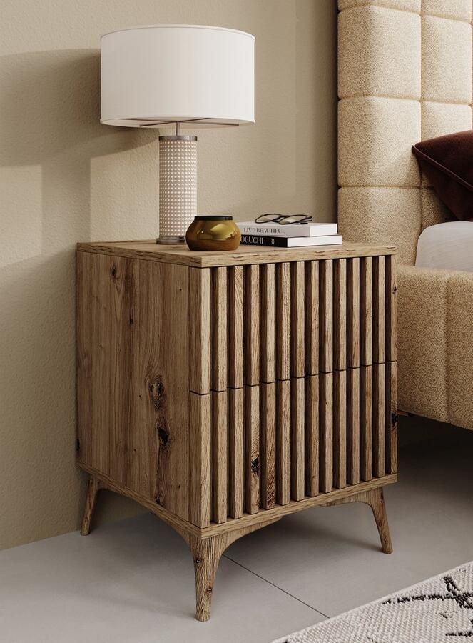 MEUBELLA Nachtkastje Evy Eiken 40 cm