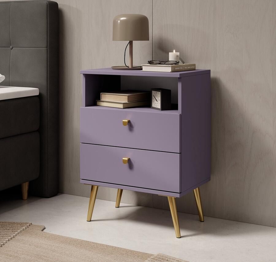 Meubella Nachtkastje Hidde Paars 50 cm