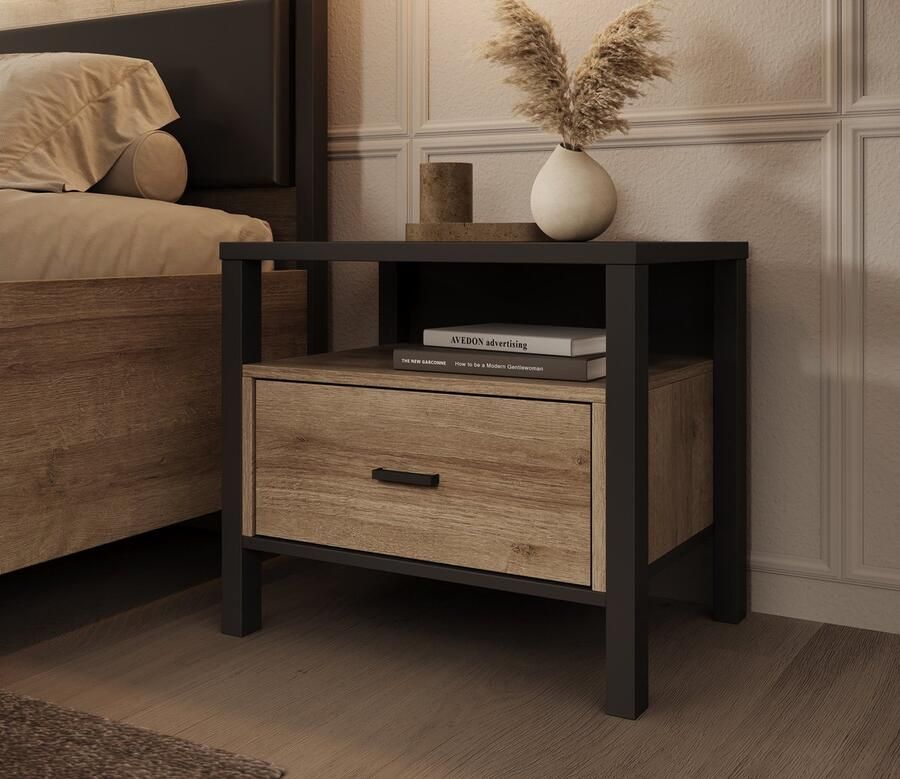 MEUBELLA Nachtkastje Honduras Eiken 55 cm