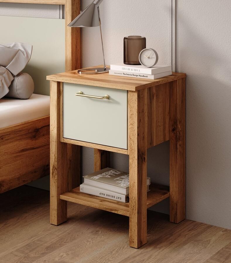 MEUBELLA Nachtkastje Isaac Eiken 42 cm