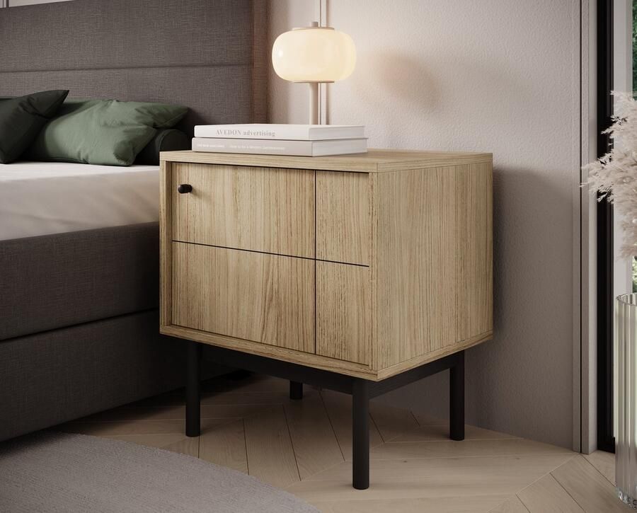 MEUBELLA Nachtkastje Jules Eiken 54 cm