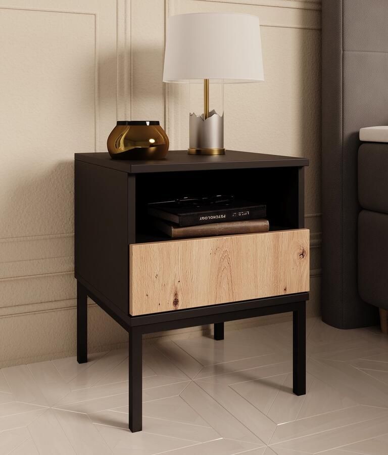 MEUBELLA Nachtkastje Lagos Eiken 40 cm