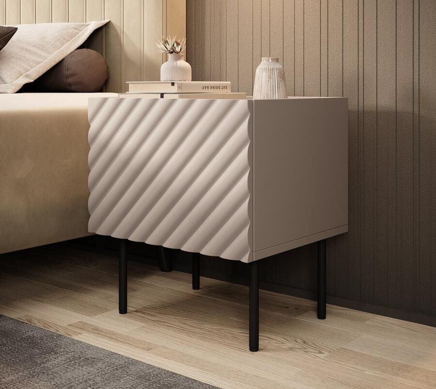 MEUBELLA Nachtkastje Laguna Beige 46 cm Set van 2