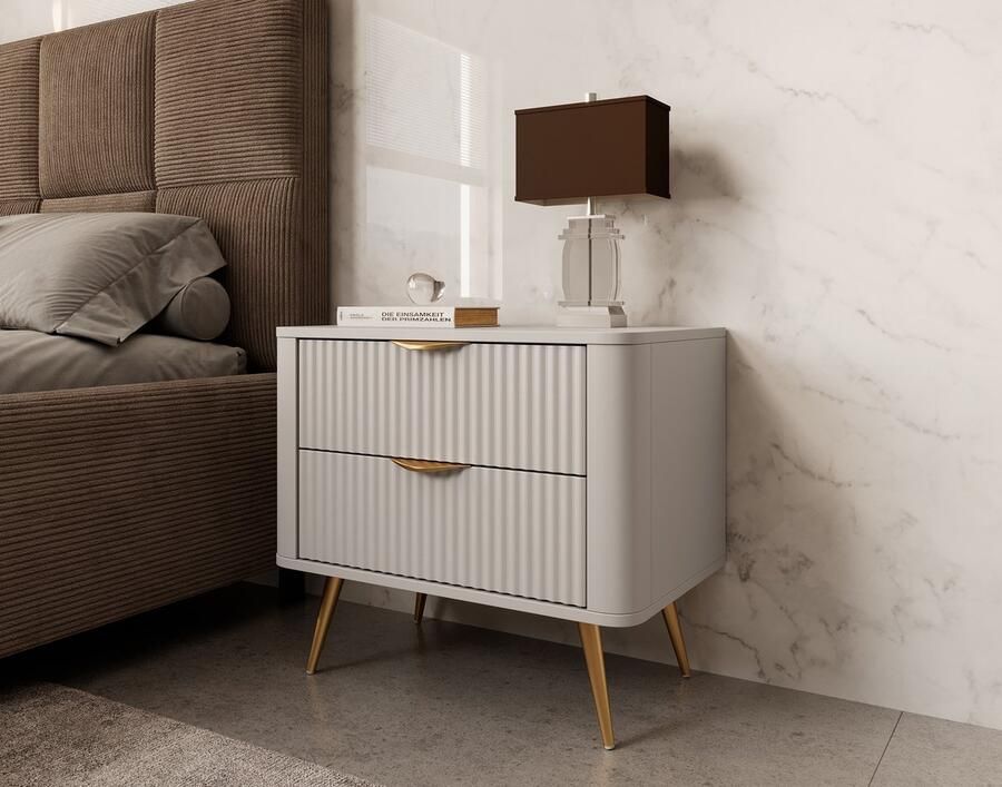 MEUBELLA Nachtkastje Lima Beige 63 cm