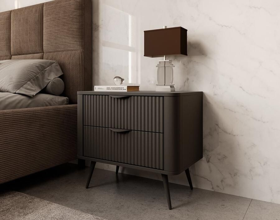 MEUBELLA Nachtkastje Lima Zwart 63 cm