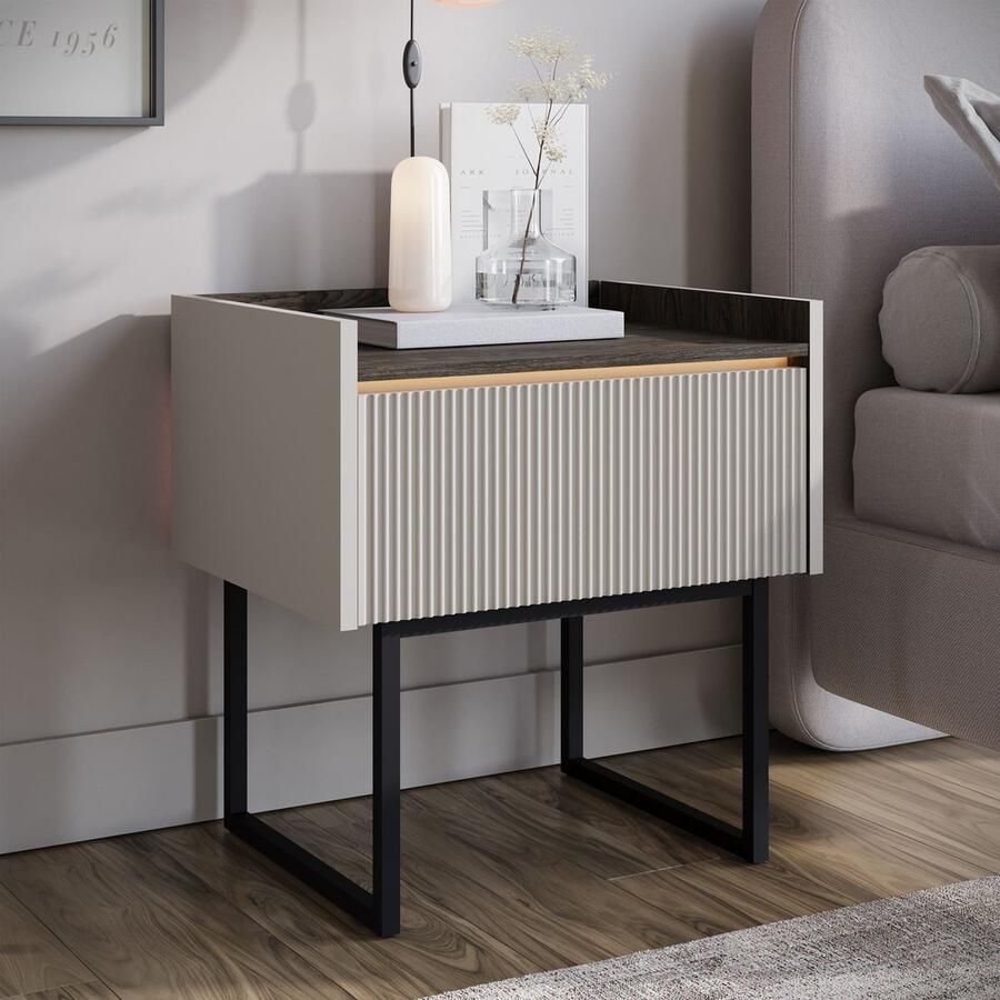 Meubella Nachtkastje Linq Beige 52 cm