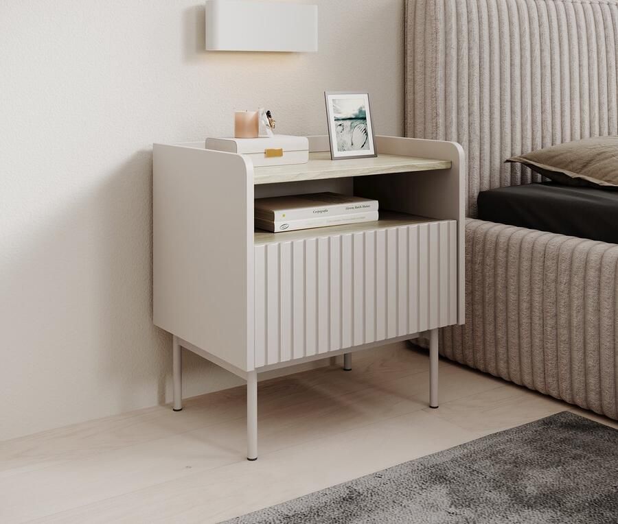 MEUBELLA Nachtkastje Livako Beige 53 cm