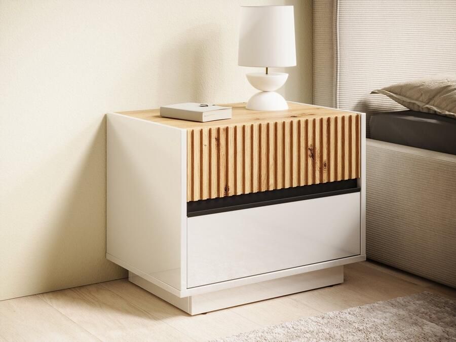 MEUBELLA Nachtkastje Madeline Wit 58 cm