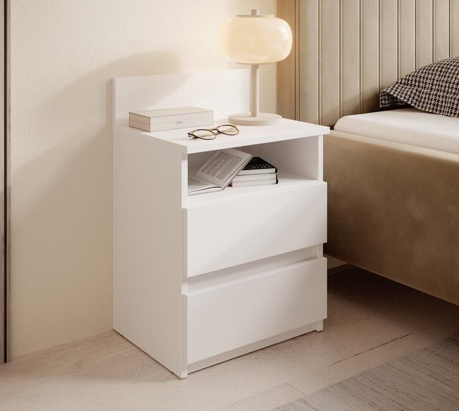 MEUBELLA Nachtkastje Masuka Wit 40 cm