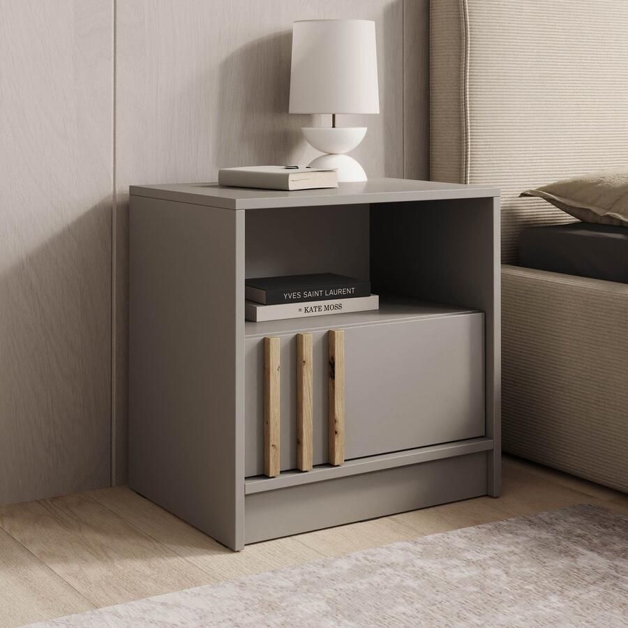 MEUBELLA Nachtkastje Nauru Grijs