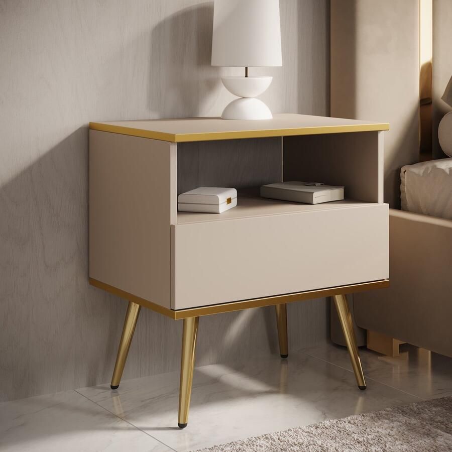 MEUBELLA Nachtkastje Orleans Beige 54 cm