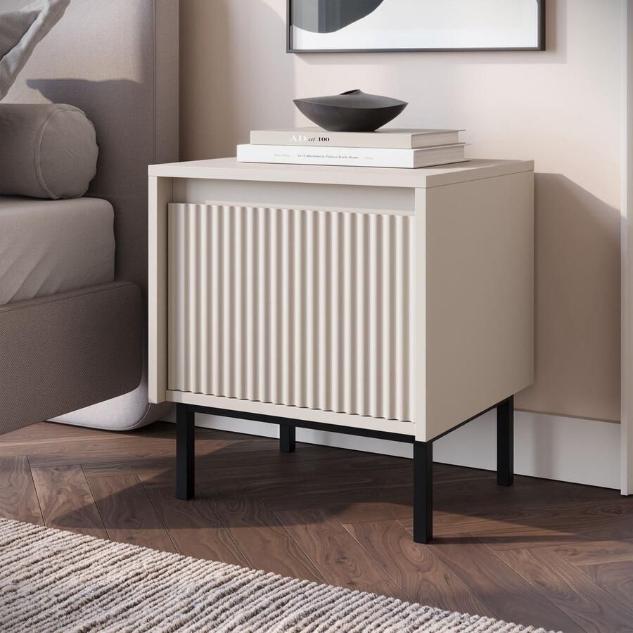 Meubella Nachtkastje Orvana Beige 45 cm