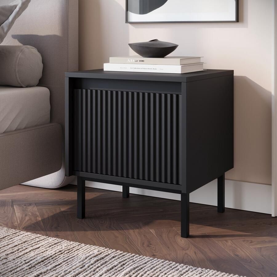 MEUBELLA Nachtkastje Orvana Zwart 45 cm