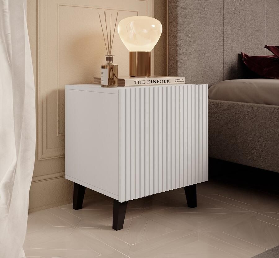 MEUBELLA Nachtkastje Palamos Wit Set van 2