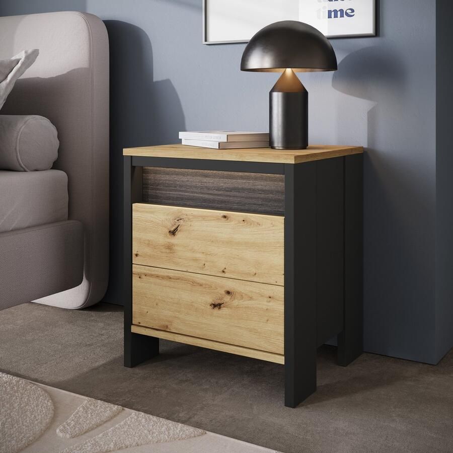 MEUBELLA Nachtkastje Stratosphere Eiken 45 cm