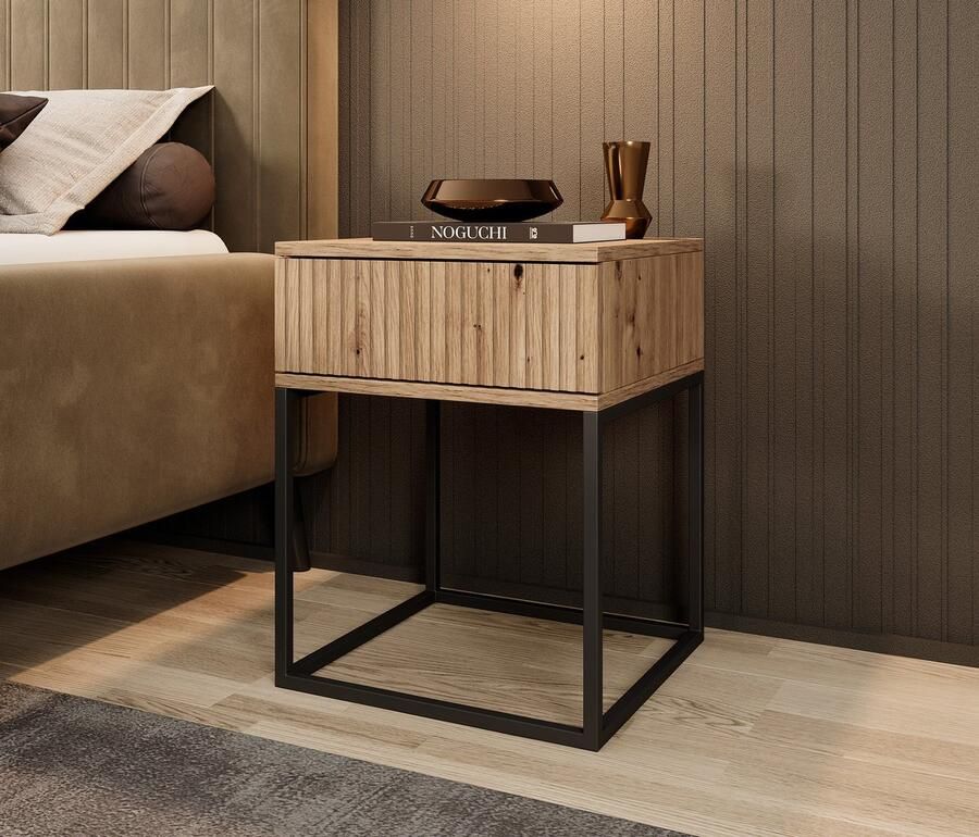 MEUBELLA Nachtkastje Sylvester 1 Eiken 40 cm