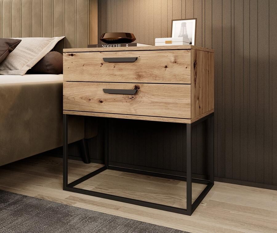 MEUBELLA Nachtkastje Sylvester 6 Eiken 60 cm