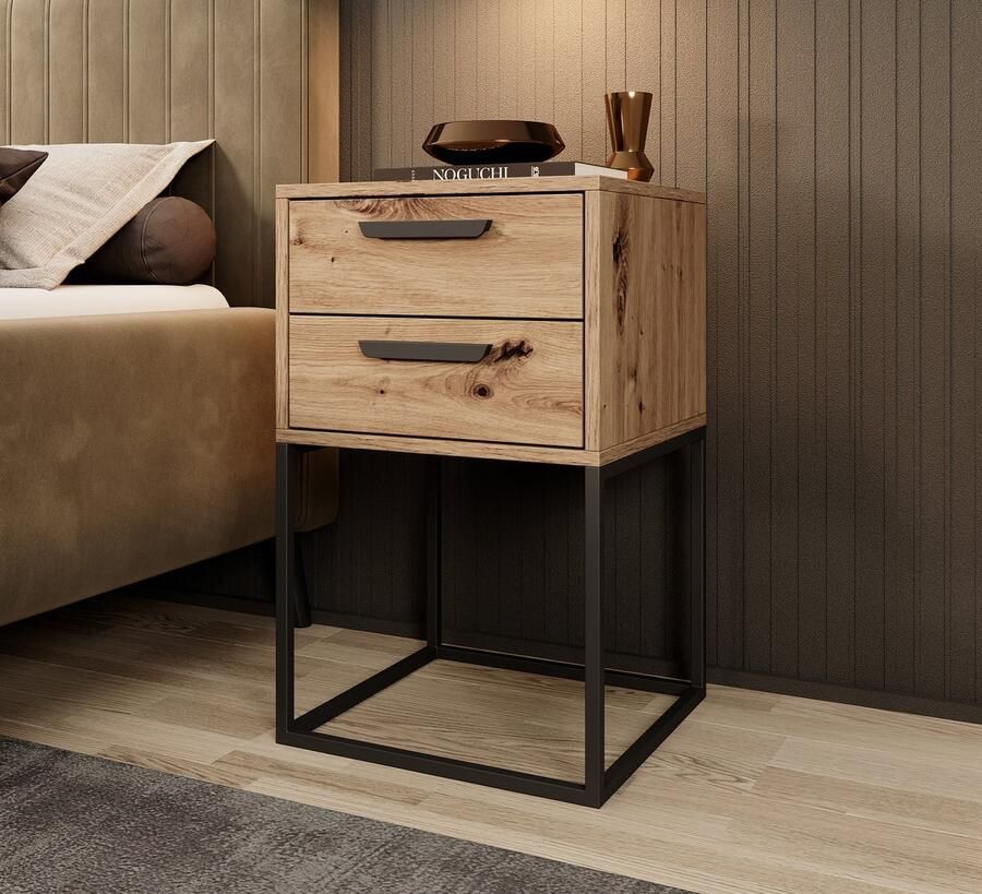 MEUBELLA Nachtkastje Sylvester 8 Eiken 40 cm