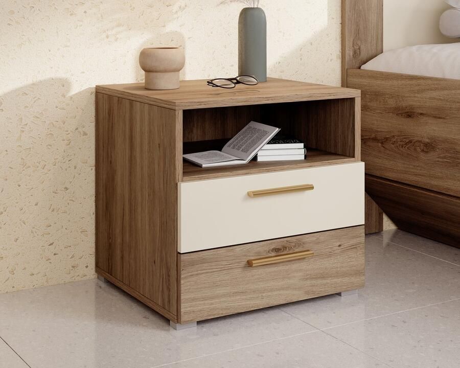 MEUBELLA Nachtkastje Valduz Eiken 46 cm