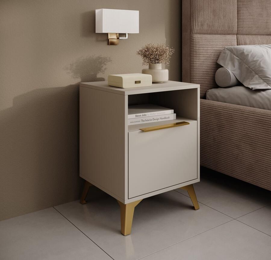 MEUBELLA Nachtkastje Xiano Beige 43 cm