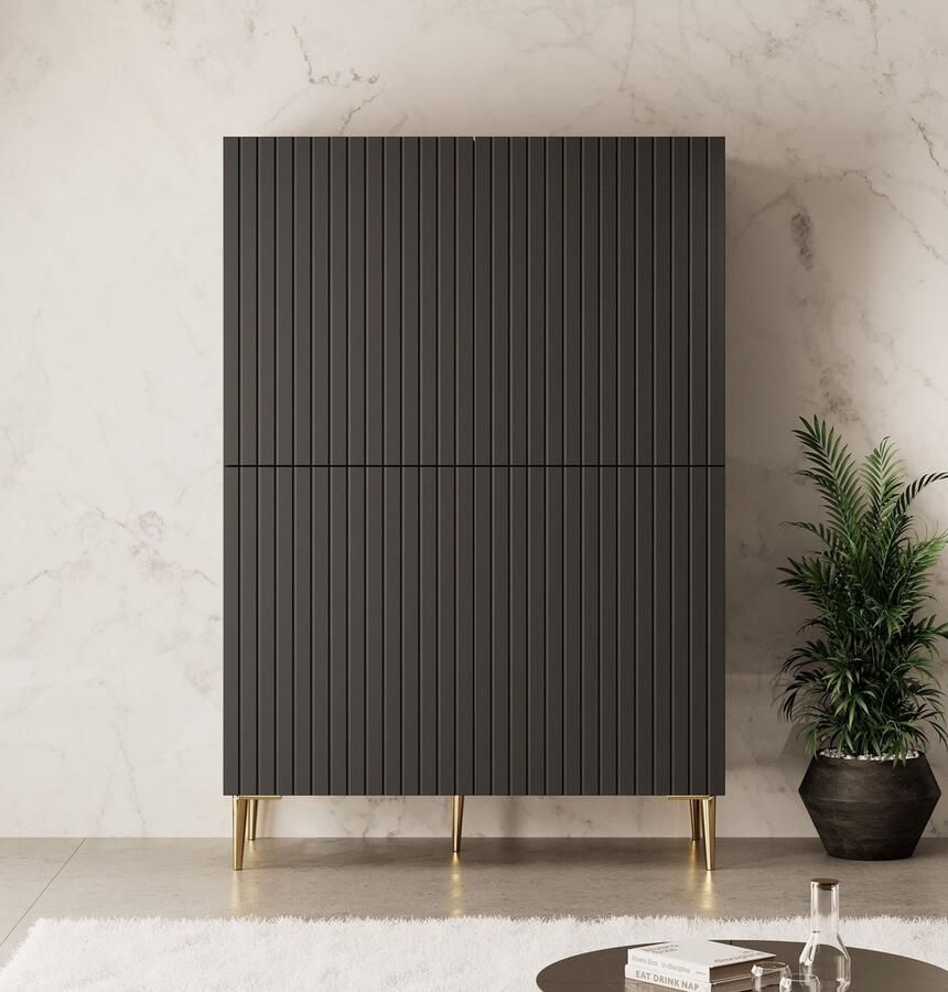 MEUBELLA Opbergkast King Mat Zwart 100 cm - Foto 2