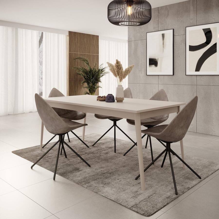 MEUBELLA Reunion Eetkamertafel Beige 180x90x75 cm