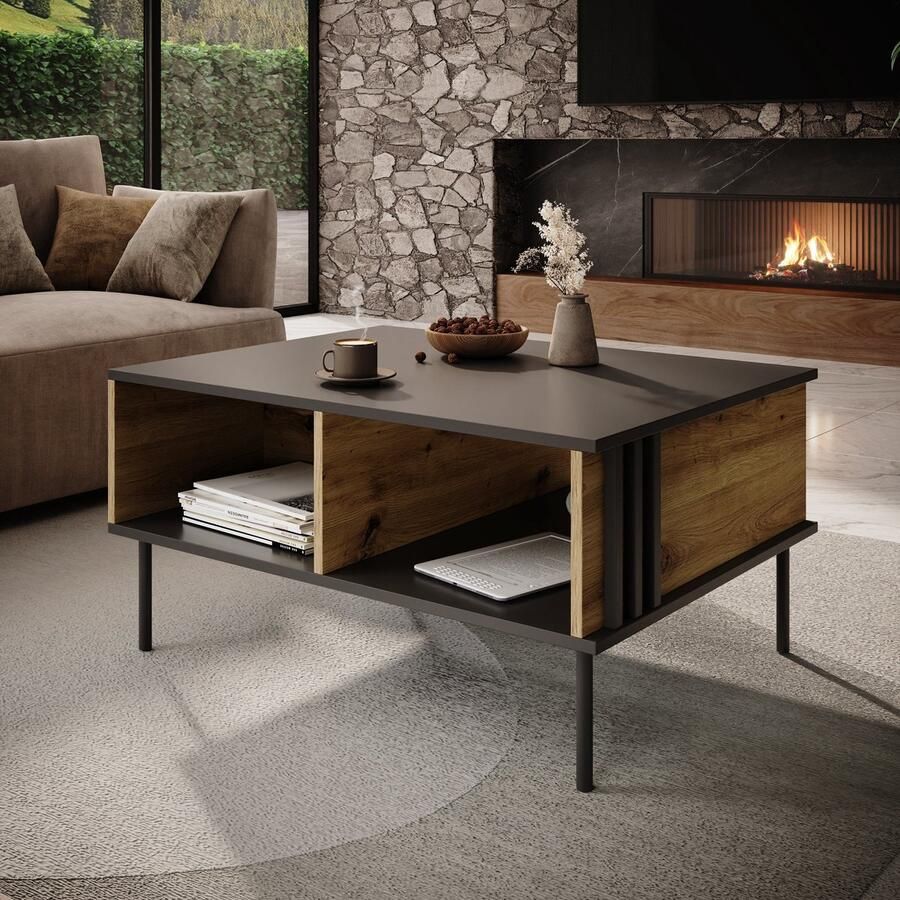 MEUBELLA Rogan Salontafel Zwart