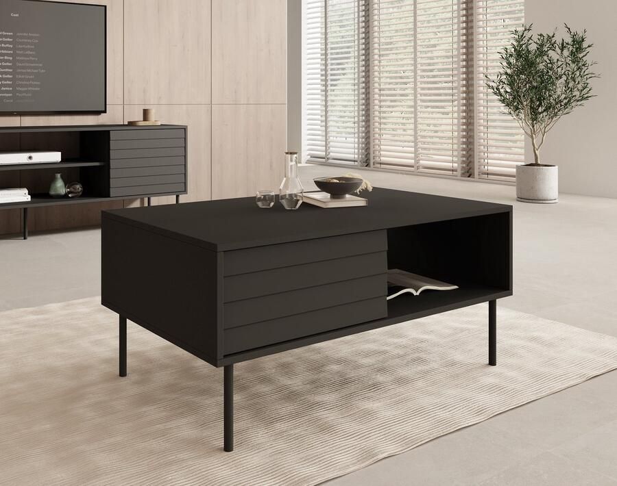 MEUBELLA Salontafel Cordoba Zwart 100 cm