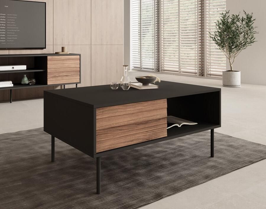 Meubella Salontafel Cordoba Zwart 2 100 cm