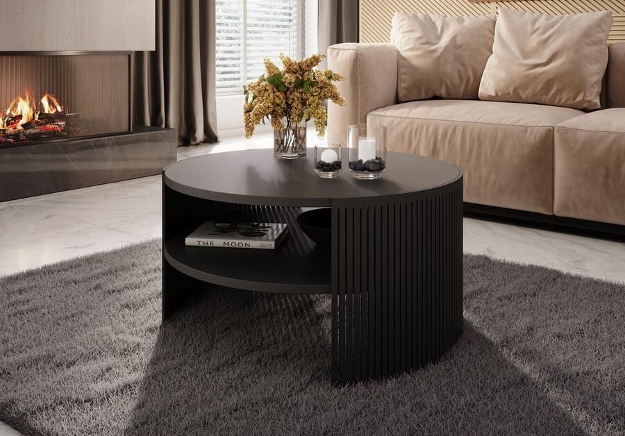 MEUBELLA Salontafel Fender Zwart 75 cm