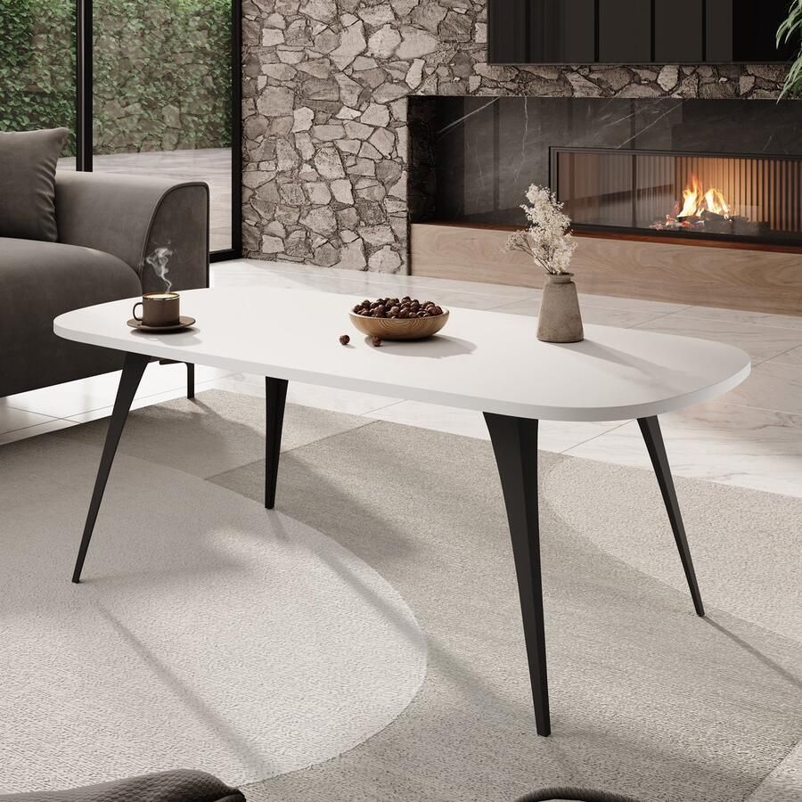 MEUBELLA Salontafel Flix Wit 120 cm