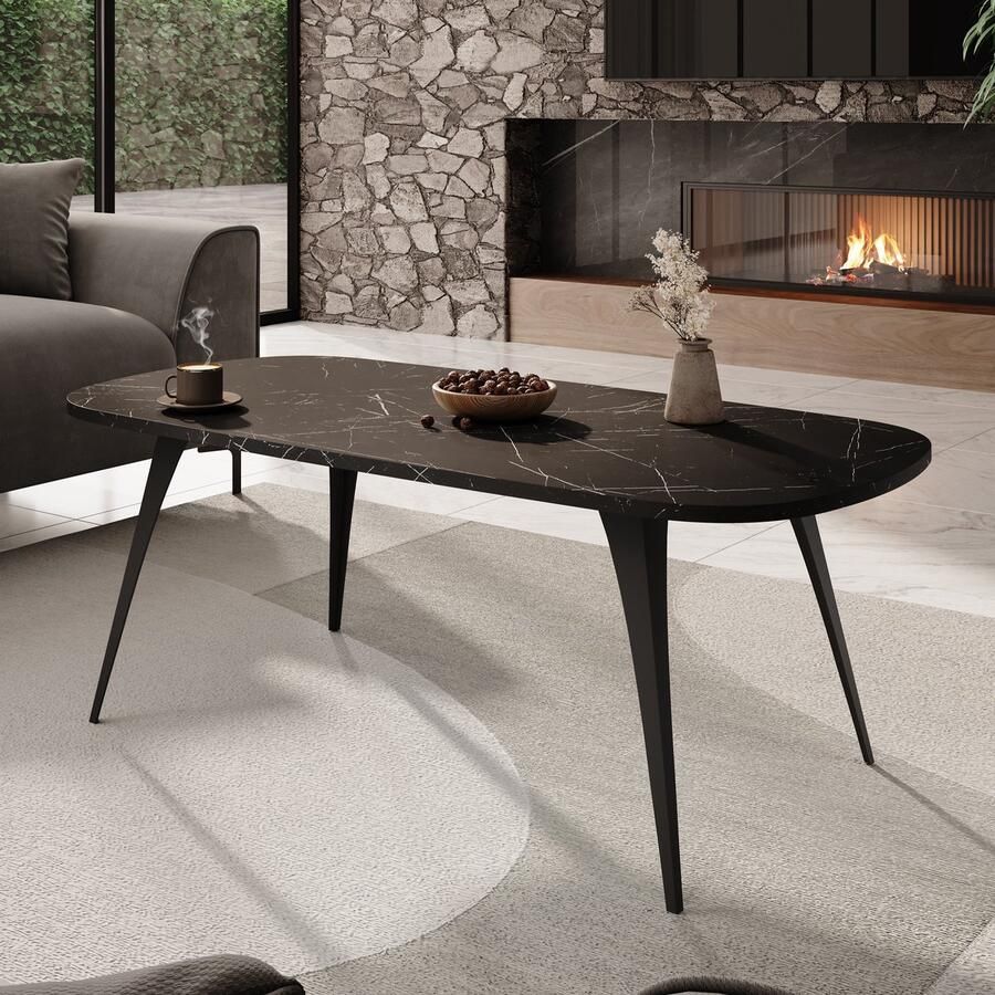MEUBELLA Salontafel Flix Zwart marmer 120 cm