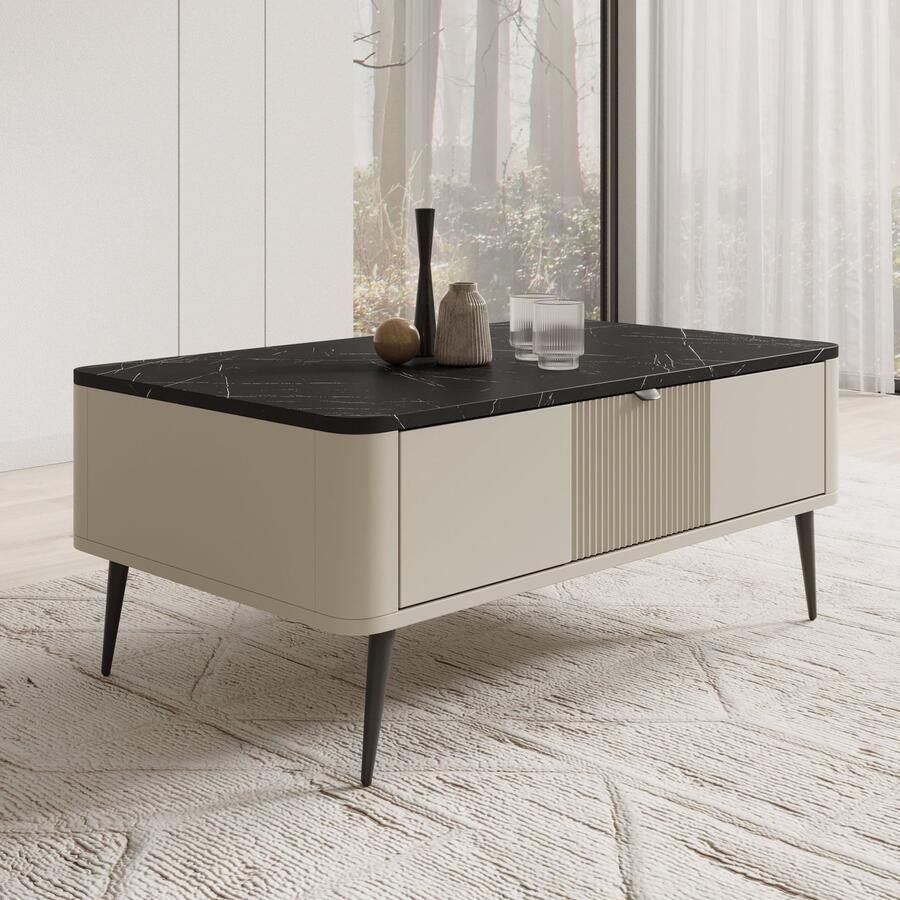 MEUBELLA Salontafel Mace Beige 100 cm