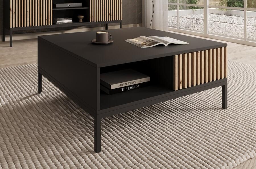 MEUBELLA Salontafel Marbella Zwart 80 cm