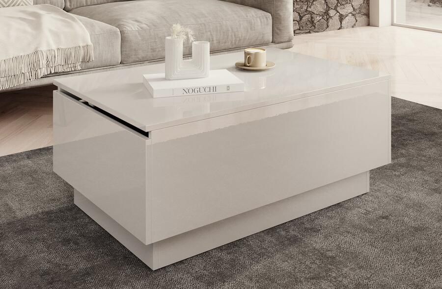 MEUBELLA Salontafel Micha Hoogglans wit 90 cm