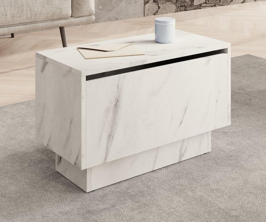 MEUBELLA Salontafel Micha Wit marmerlook 30 cm