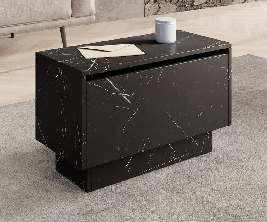 MEUBELLA Salontafel Micha Zwart marmerlook 30 cm