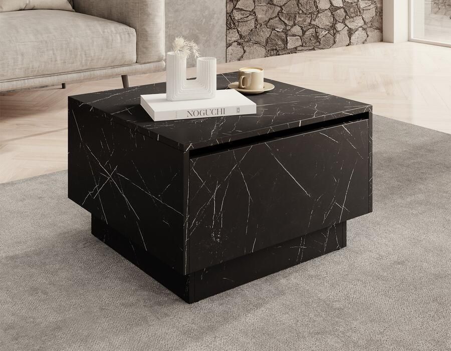 MEUBELLA Salontafel Micha Zwart marmerlook 60 cm