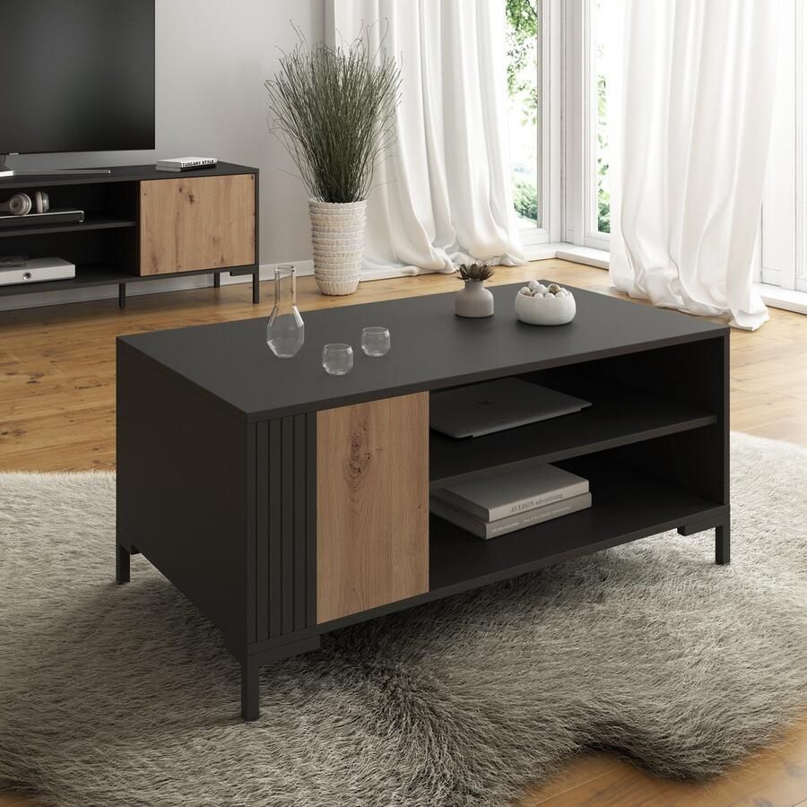 MEUBELLA Salontafel Molina Zwart 100 cm