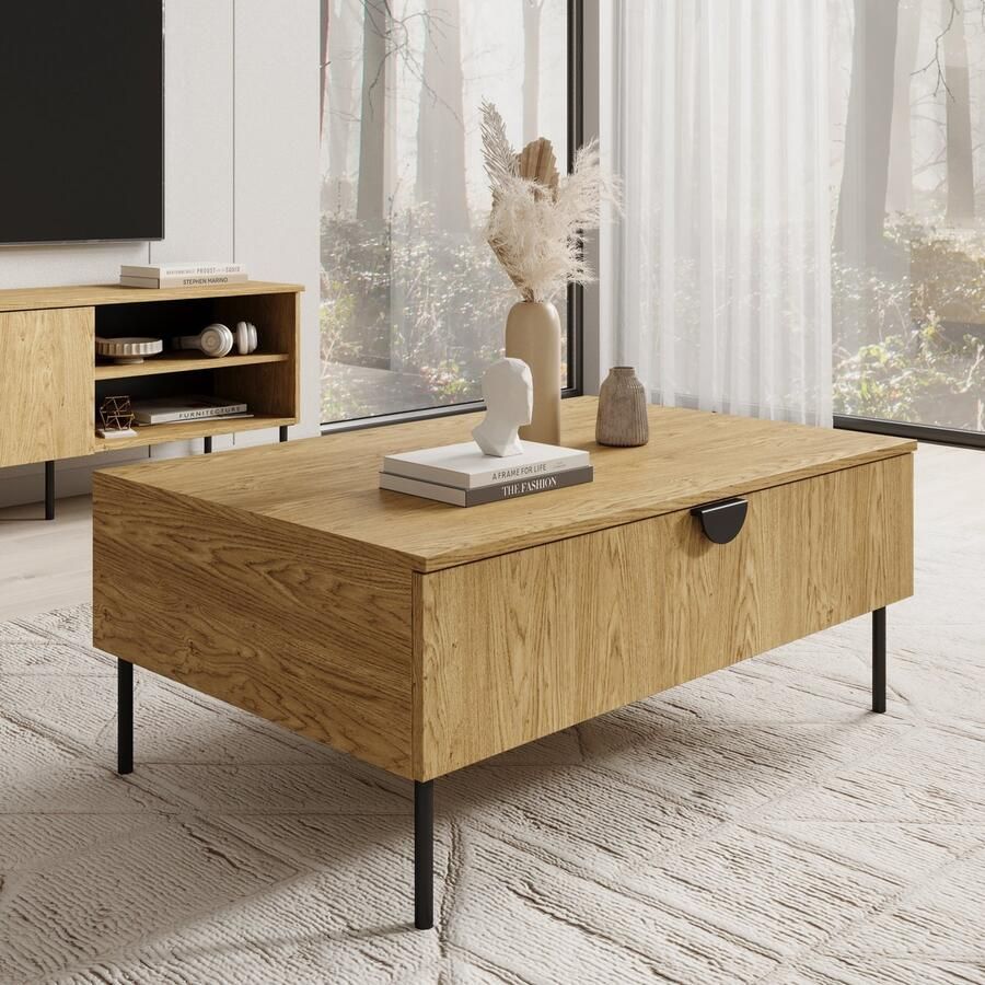 MEUBELLA Salontafel Monor Eiken 100 cm