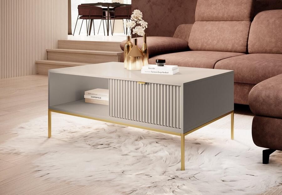 MEUBELLA Salontafel Navil 2 Beige 104 cm