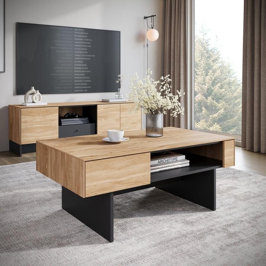 MEUBELLA Salontafel Nigel Eiken 110 cm